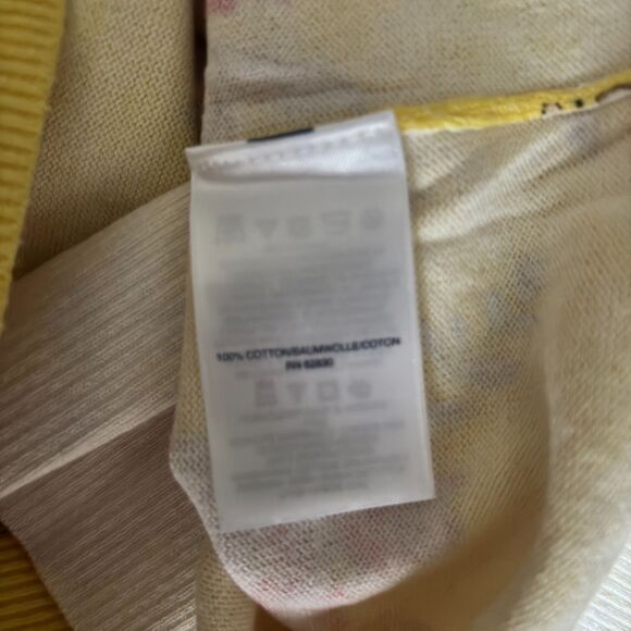 LAND'S END SUPIMA Cotton Plus 2X 20W-22W Button Down Yellow Floral Cardigan #F - Picture 5 of 6